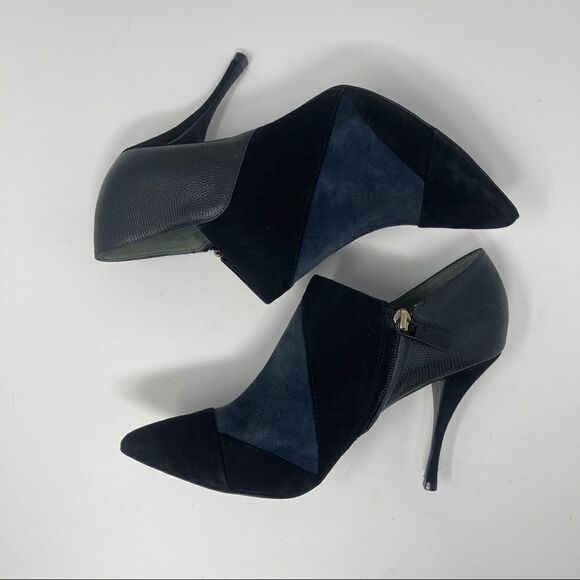 Tory Burch Lorelei Suede Bootie, Navy Stiletto, Size 10M, Side Zip - Picture 5 of 8